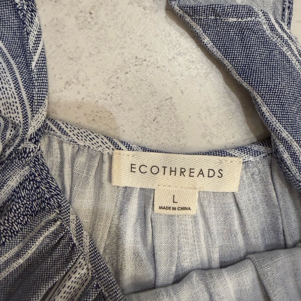 Ecothreads Blue Tiered Striped Dress - Picture 3 of 3